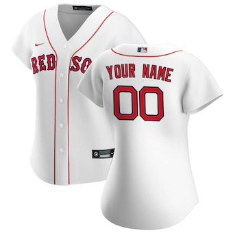 womens nike white boston red sox home replica custom jersey